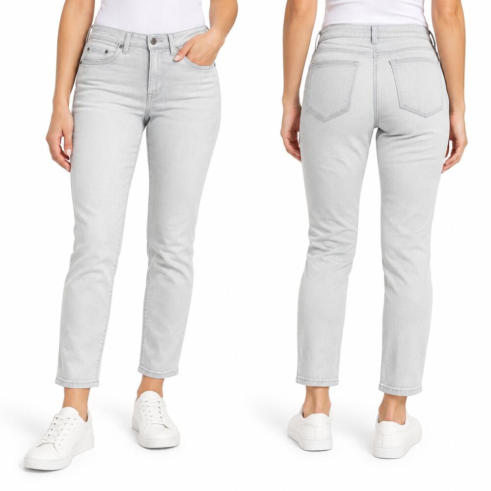 Athleta Sculptek Skinny Crop Jeans Women's 2 Gray Stretch Denim Pants